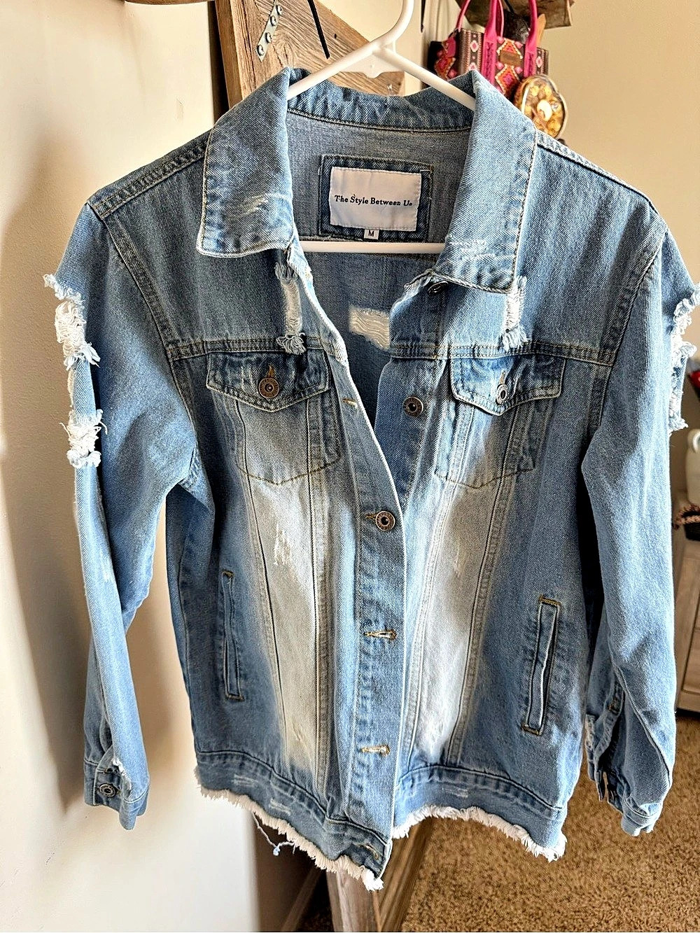 The Style Between Us Distressed Denim Jacket Medium